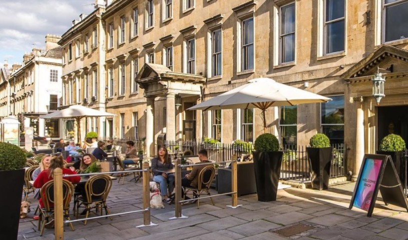 Alfresco seating at the Abbey Hotel